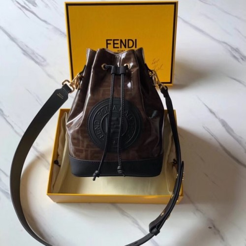 Fendi MON TRESOR Vícebarevná látková kabelka 8BT298 černá