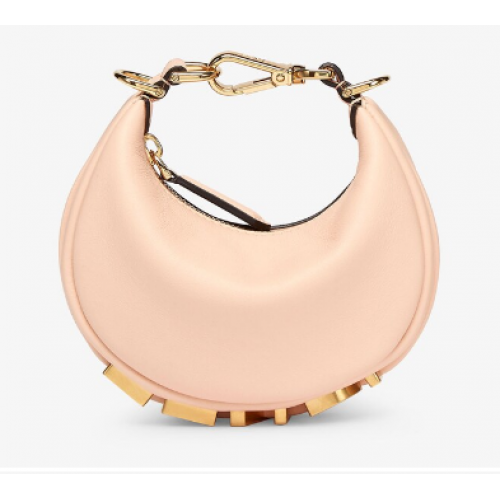 Kožený přívěsek Fendi Nano Fendigraphy růžový 7AS089A