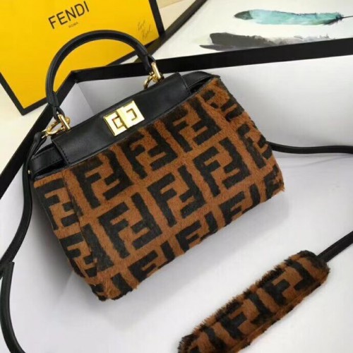 Fendi REGULAR PEEKBOOK Koňské žíně F3302 Černé