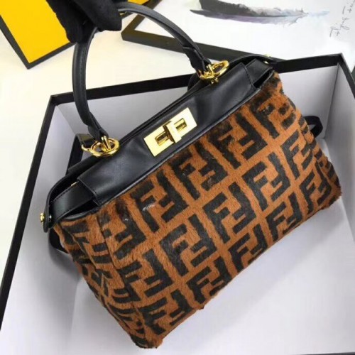 Fendi REGULAR PEEKBOOK Koňské žíně F3303 Černé