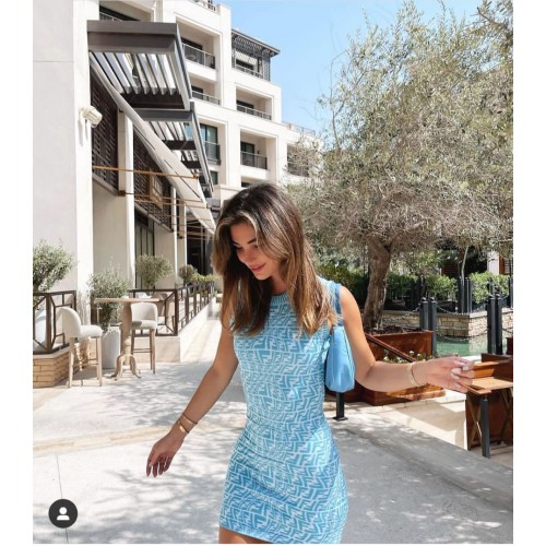 Modré šaty Fendi nejvyšší kvality FF11532