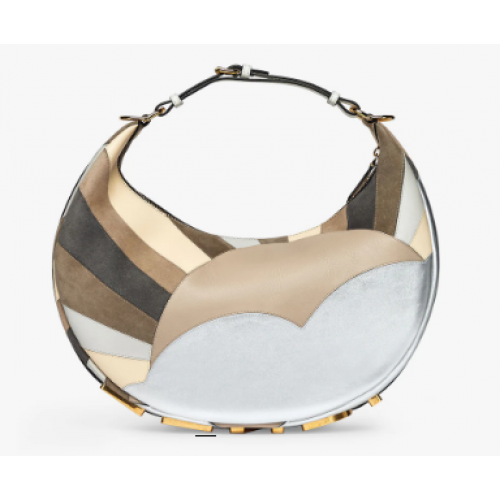 Malá kožená kabelka Fendi s vícebarevnou intarzií 8BR798A