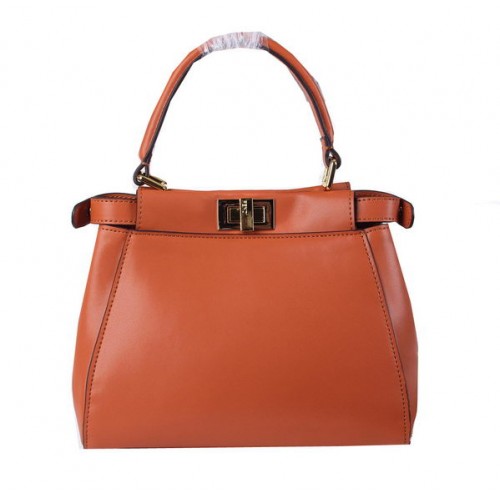 Fendi mini Peekaboo kabelka z telecí kůže FD8838 pšenice