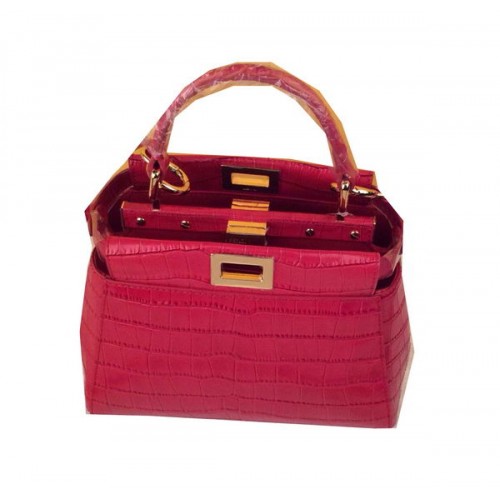 Kabelka Fendi Mini Peekaboo z krokodílí kůže F520885 růžová