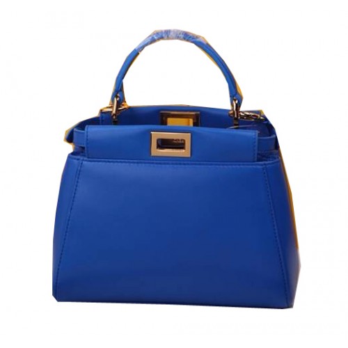 Fendi Mini Peekaboo Bag Ovčí Kůže F520885 Modrá