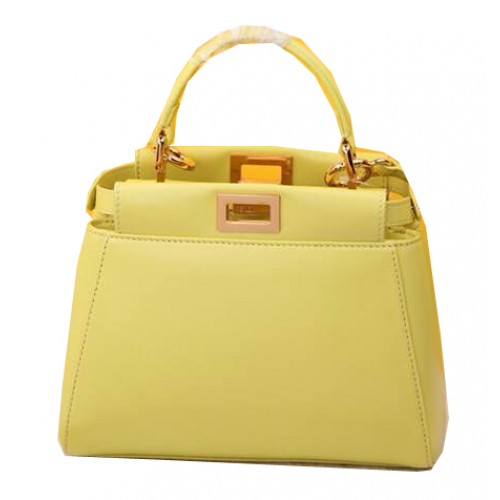 Fendi Mini Peekaboo Bag Ovčí Kůže F520885 Citrónová
