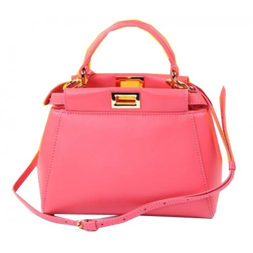 Fendi Mini Peekaboo Bag Ovčí Kůže F520885 Růžová