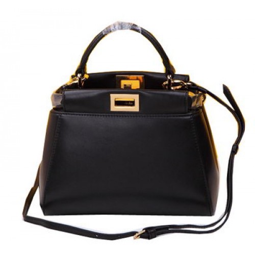 Fendi mini peekaboo kabelka z ovčí kůže FD520885 černá