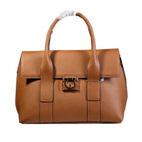 Ferragamo střední kabelka z telecí kůže 21D941, pšeničná