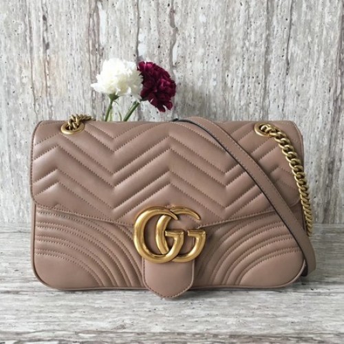 Gucci GG Marmont Velká ramenní taška 443496 Meruňková