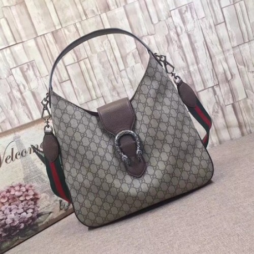 Gucci Dionysus střední velikost GG hobo kabelka 446687 hnědá