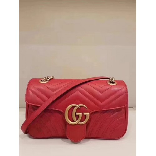 Gucci GG Marmont matelasse mini kabelka 446744 červená