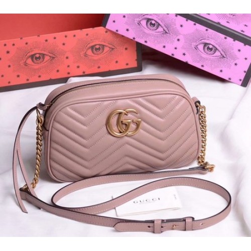 Gucci GG Marmont Malá kabelka přes rameno 447632 Tmavě růžová