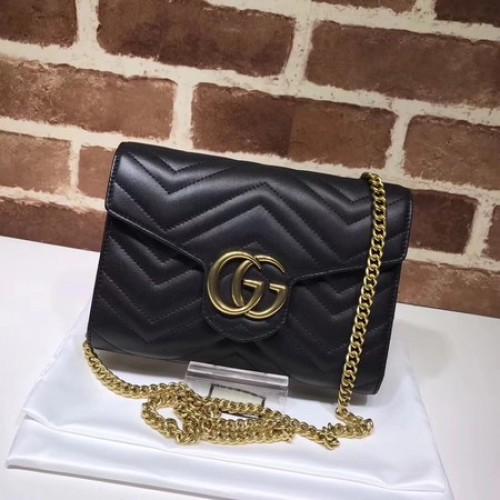 Gucci GG Marmont Matelasse mini kabelka 474575 černá