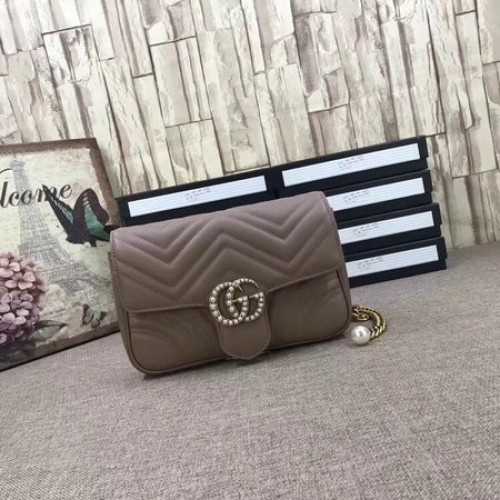 Gucci GG Marmont matelasse mini kabelka 476809 růžová
