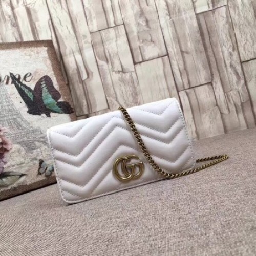 Gucci GG Marmont Mini kabelka 488426 bílá
