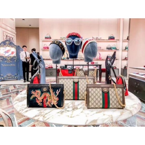 Gucci Ophidia GG střední ramenní taška 503876 hnědá