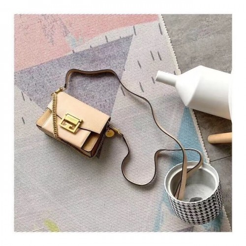 GIVENCHY GV3 kožená a semišová mini kabelka přes rameno 1116 meruňková