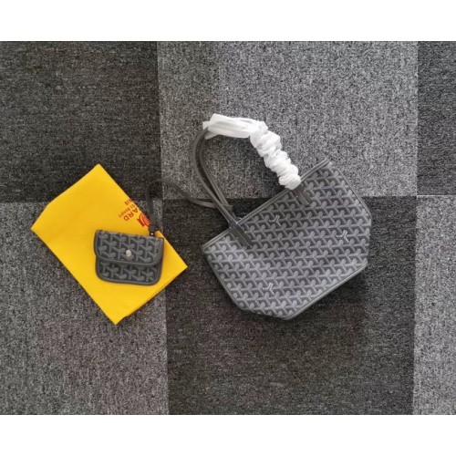 Kožená mini taška Goyard Calfskin Tote 6782 šedá