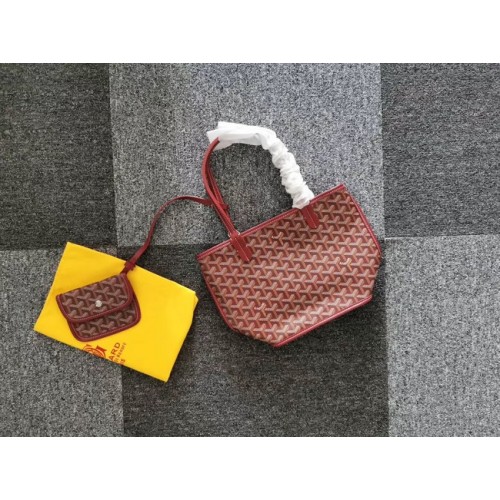 Kožená mini taška Goyard Calfskin 6782 vínová