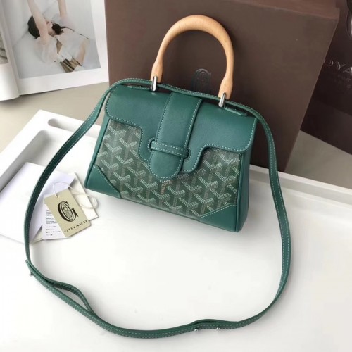 Kožená mini taška Goyard Calfskin 9955 zelená