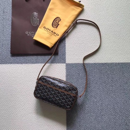 Kožená taška přes rameno Goyard Calfskin 6788 šedá