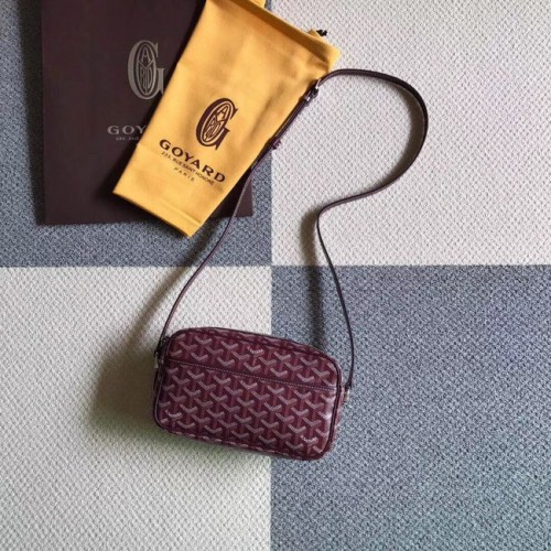 Kožená kabelka přes rameno Goyard Calfskin 6788 vínová