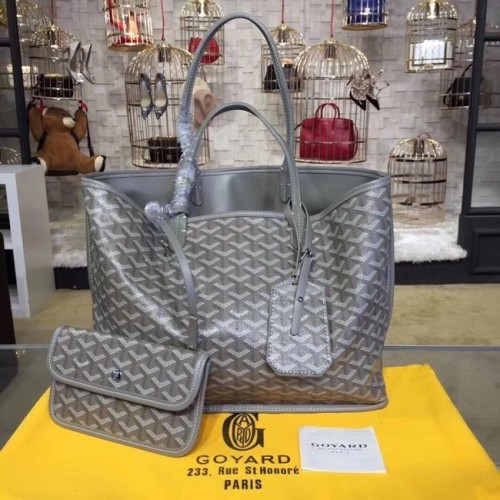 Kožená taška Goyard Calfskin Tote 20207 šedá