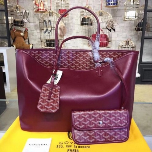 Kožená taška Goyard Calfskin Tote 20208 vínová