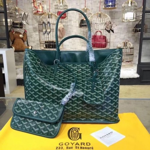 Kožená taška Goyard Calfskin Tote 20208 zelená