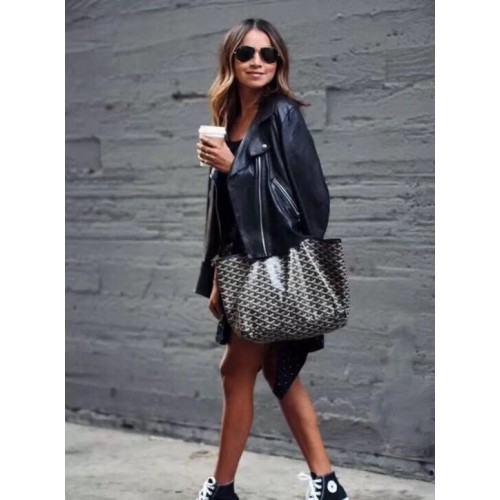 Kožená taška Goyard Calfskin Tote 6783 černá