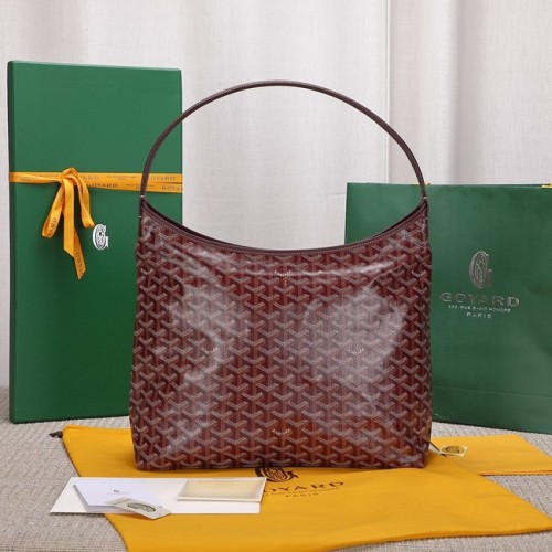 Kožená kabelka Goyard Calfskin hobo G9983 vínová