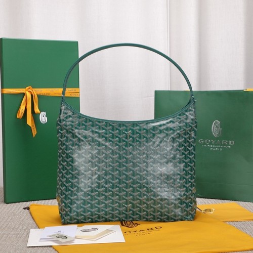 Kožená kabelka Goyard Calfskin hobo G9983 zelená
