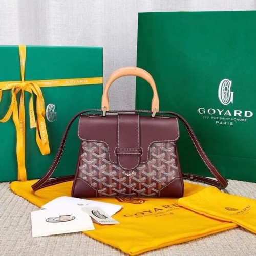 Kožená mini taška Goyard Calfskin Saigon 9955 vínová