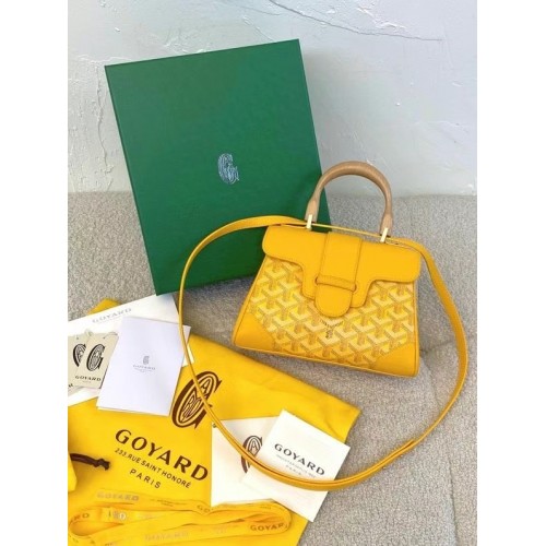 Kožená mini taška Goyard Calfskin Saigon 9955 žlutá