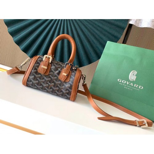 Kožená kabelka přes rameno Goyard Calfskin 9986 hnědá