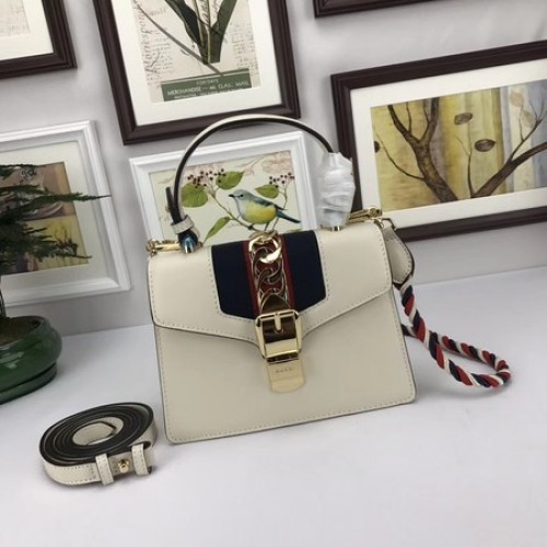 Mini taška Gucci Sylvie Lather 470270 OffWhite