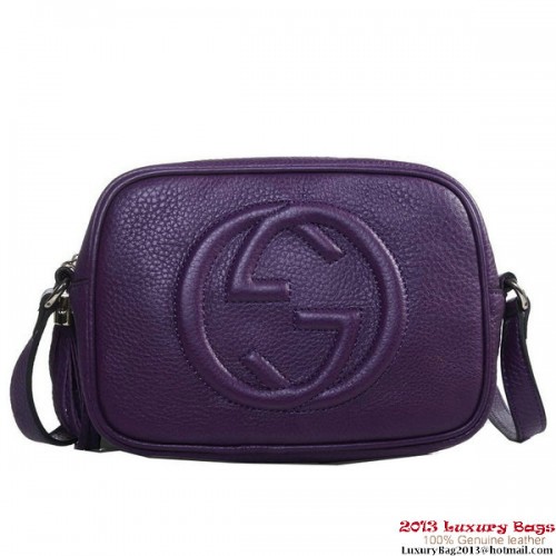 Gucci 308364 Soho Purple kožená disko kabelka