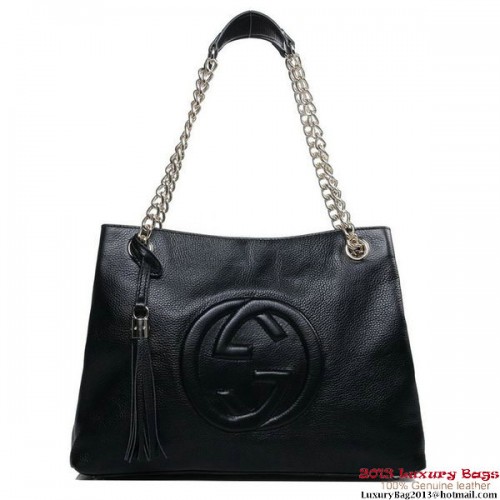 Gucci 308982 A7M0G 1000 Soho Medium Tote Bag Černá