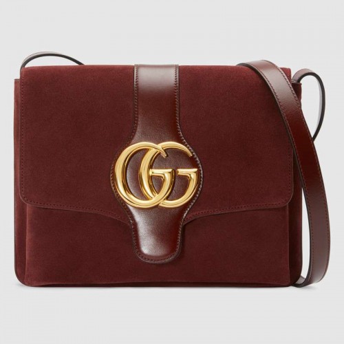 Střední kabelka Gucci Arli přes rameno 550126 Bordeaux semiš