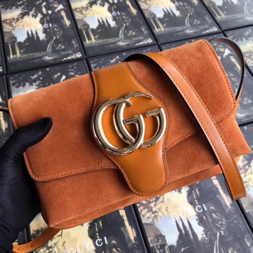 Malá kabelka přes rameno Gucci Arli 550129 hnědá semišová