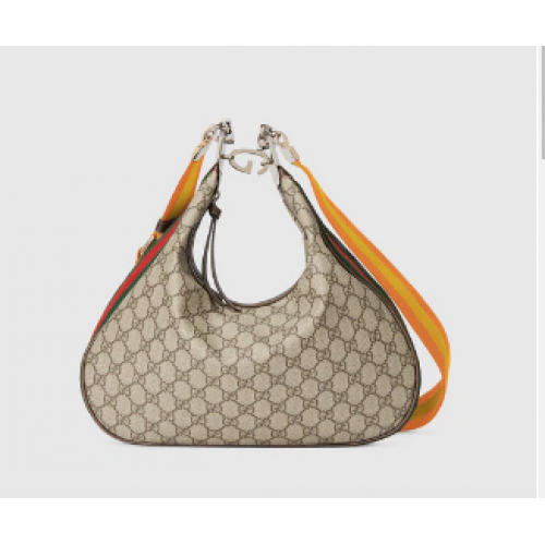Velká kabelka přes rameno Gucci Attache 702823 žlutá