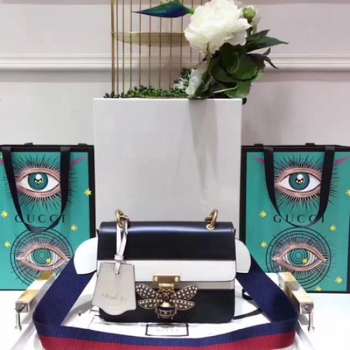 Kožená mini kabelka Gucci Broadway 476542 černá