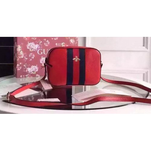 Kožená kabelka přes rameno Gucci Calfskin 412008 červená
