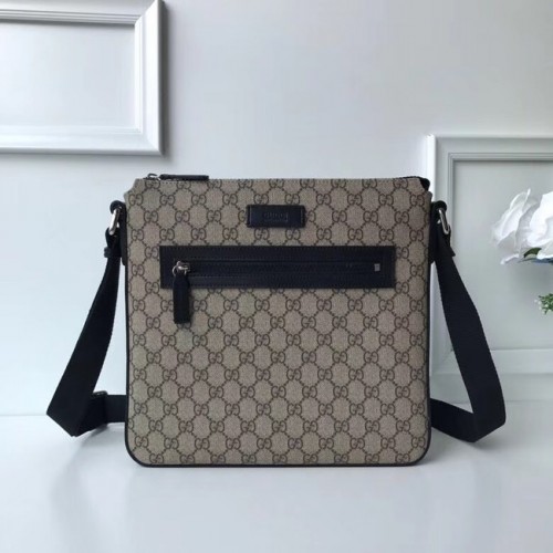 Gucci Courrier měkká kabelka GG Supreme přes rameno 406408 černá