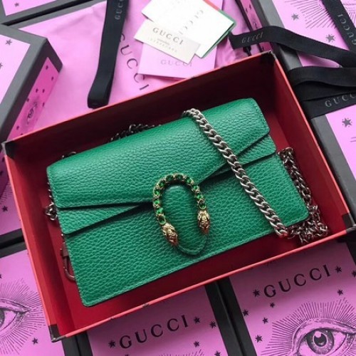 Gucci Dionysus telecí kožená kabelka přes rameno 476430 zelená