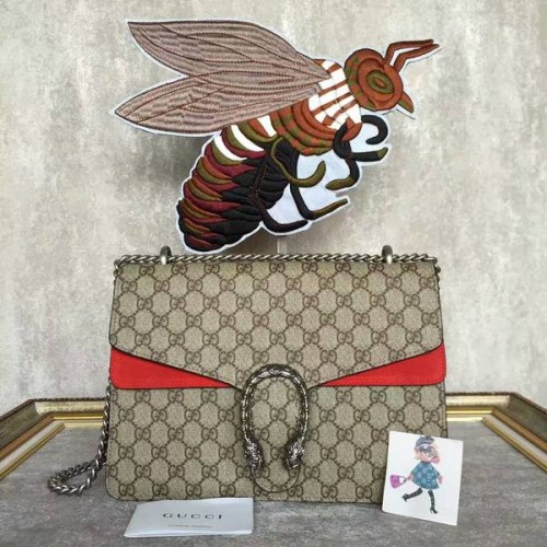 Plátěná kabelka přes rameno Gucci Dionysus GG 403348 červená