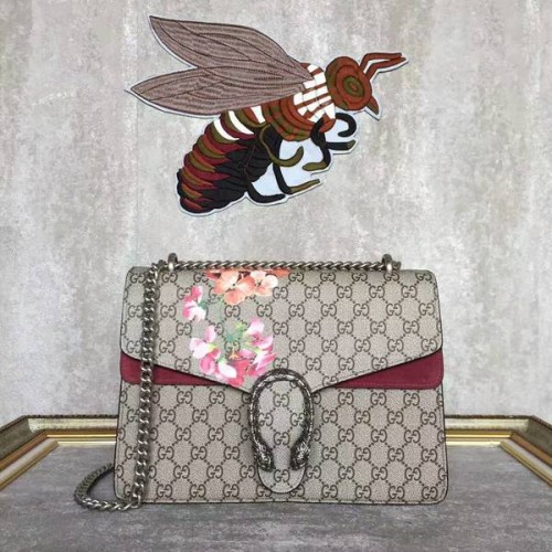 Plátěná kabelka přes rameno Gucci Dionysus GG 403348 vínová