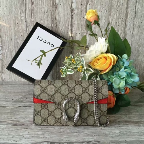 Gucci Dionysus GG Supreme Mini ramenní taška 476432 červená
