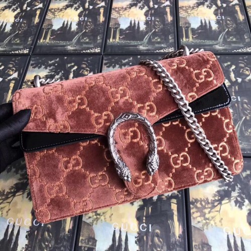 Gucci Dionysus GG sametová malá kabelka přes rameno 400249 hnědá